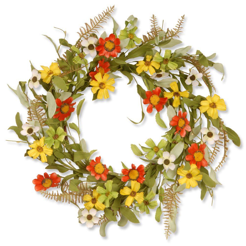 National Tree Company 20 In Garden Accents Sunflower Wreath Gaf30 20wsrl The Home Depot