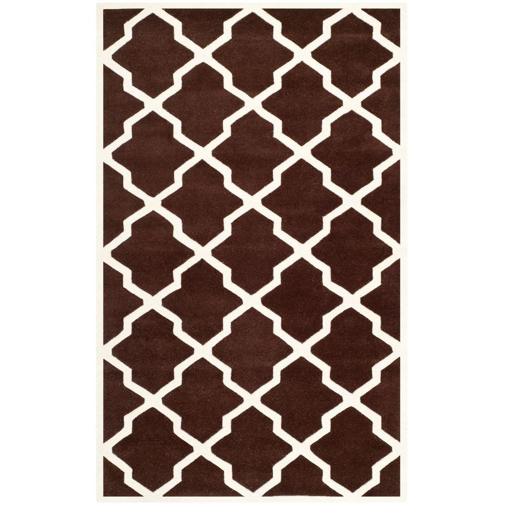 Safavieh Ham Dark Brown Ivory 6 Ft X 9 Area Rug Cht735r Ham Dark Brown Ivory 4 Ft X 6 Area Rug
