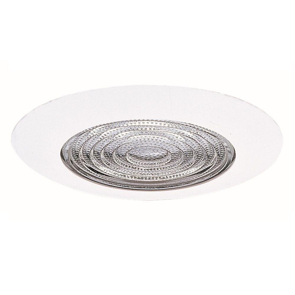 Halo 5 in. White Recessed Ceiling Light Shower Trim with Frosted Lens