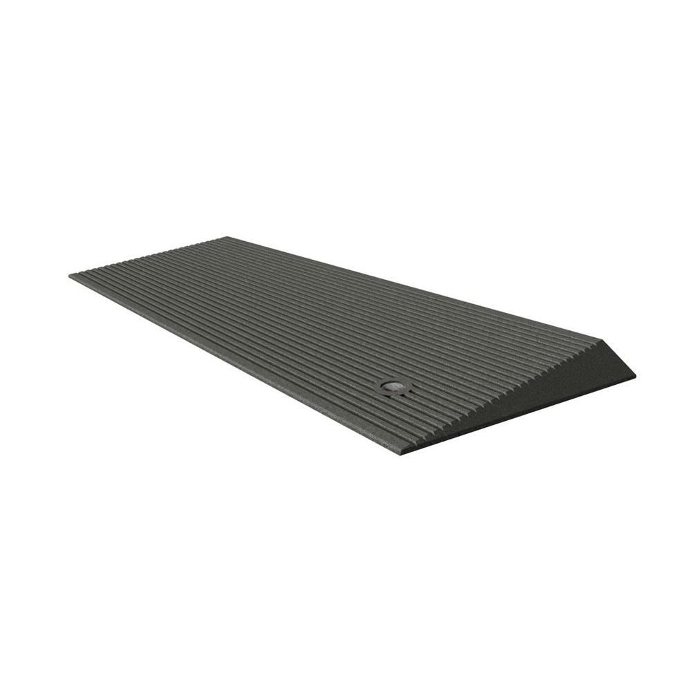 EZ-ACCESS TRANSITIONS Angled Entry Door Threshold Mat, Grey, Rubber, 14 ...