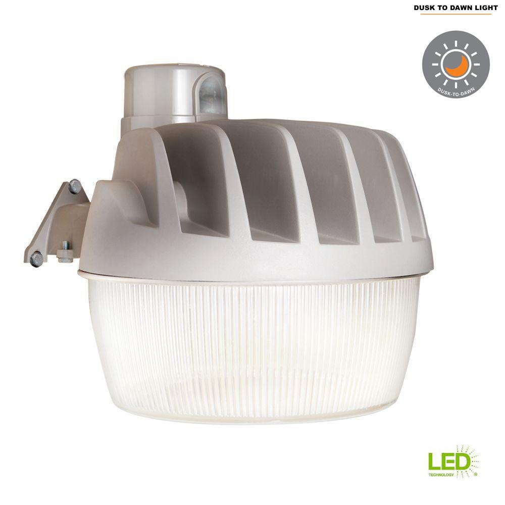 AllPro Gray Outdoor LED Area and Wall Dusk to Dawn Security Light with