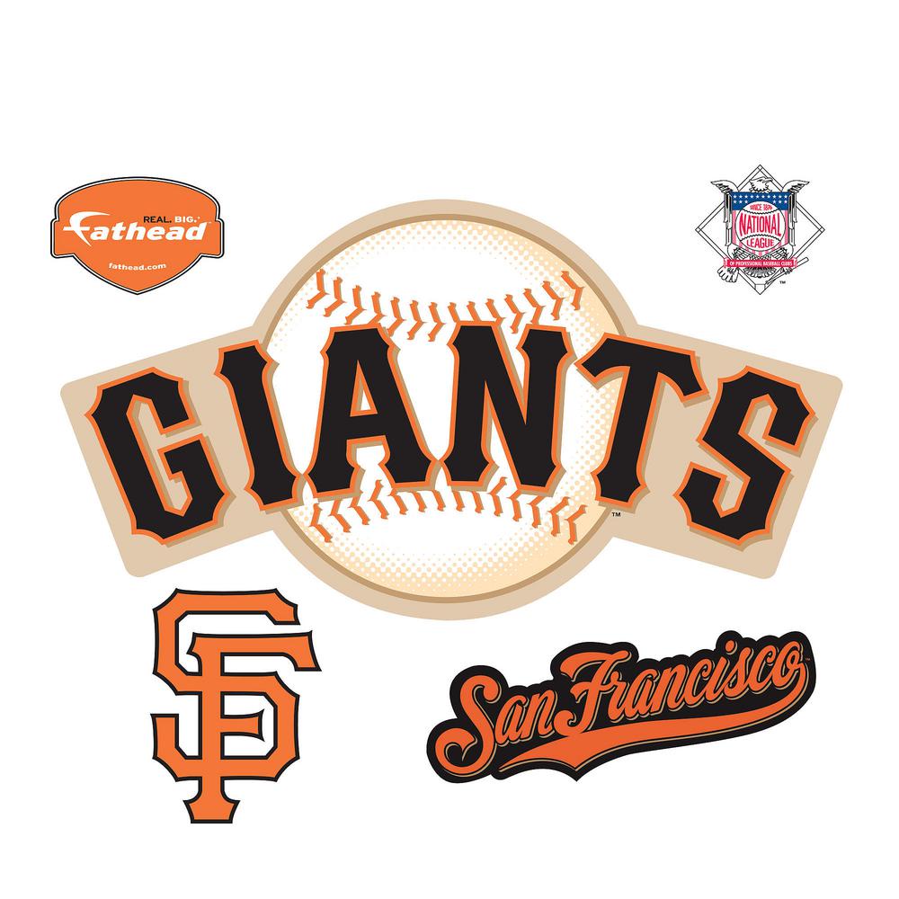 Fathead 27 In H X 50 In W San Francisco Giants Logo Wall Mural 63 The Home Depot