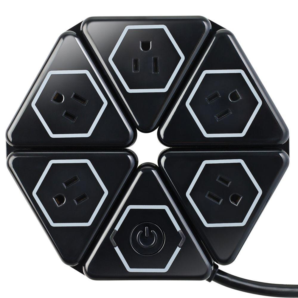 Globe Electric 5Outlet Protected Flexigon Power Strip with 3 ft. Cord