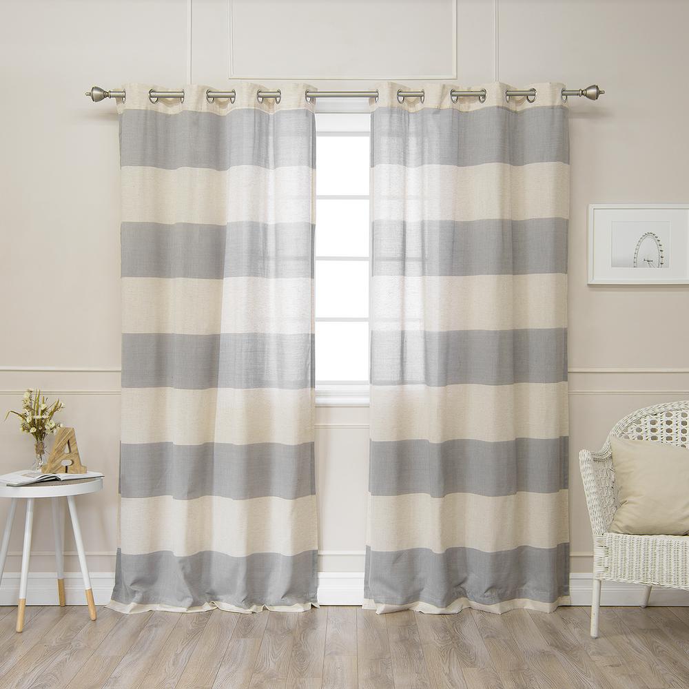 Polyester Blend Striped Curtains Drapes Window Treatments