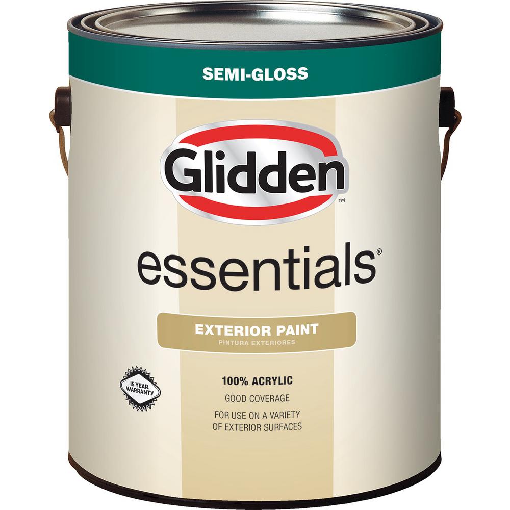 Glidden Essentials 1 gal. White/Base 1 SemiGloss Exterior