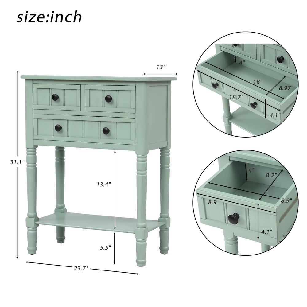Harper Bright Designs Retro Blue Narrow Console Table With 3