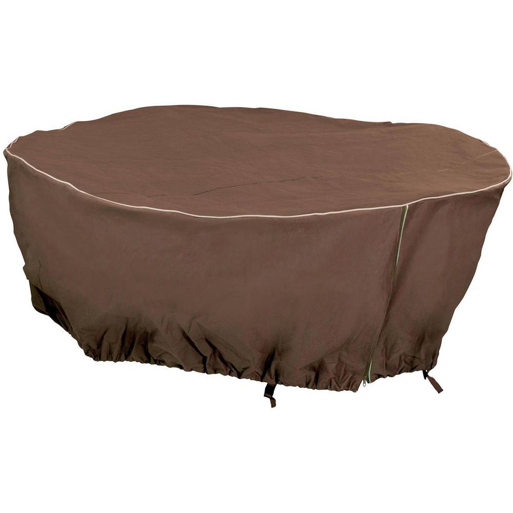 Mr Bar B Q 80 In X 30 Brown Round Table Cover 07803aa The Mr Bar B Q 80 In X 30 Brown Round Table Cover