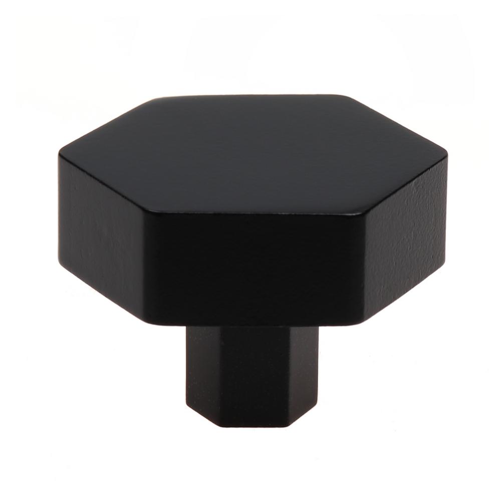 GlideRite 11/2 in. Matte Black Solid Hexagon Drawer Knobs (10