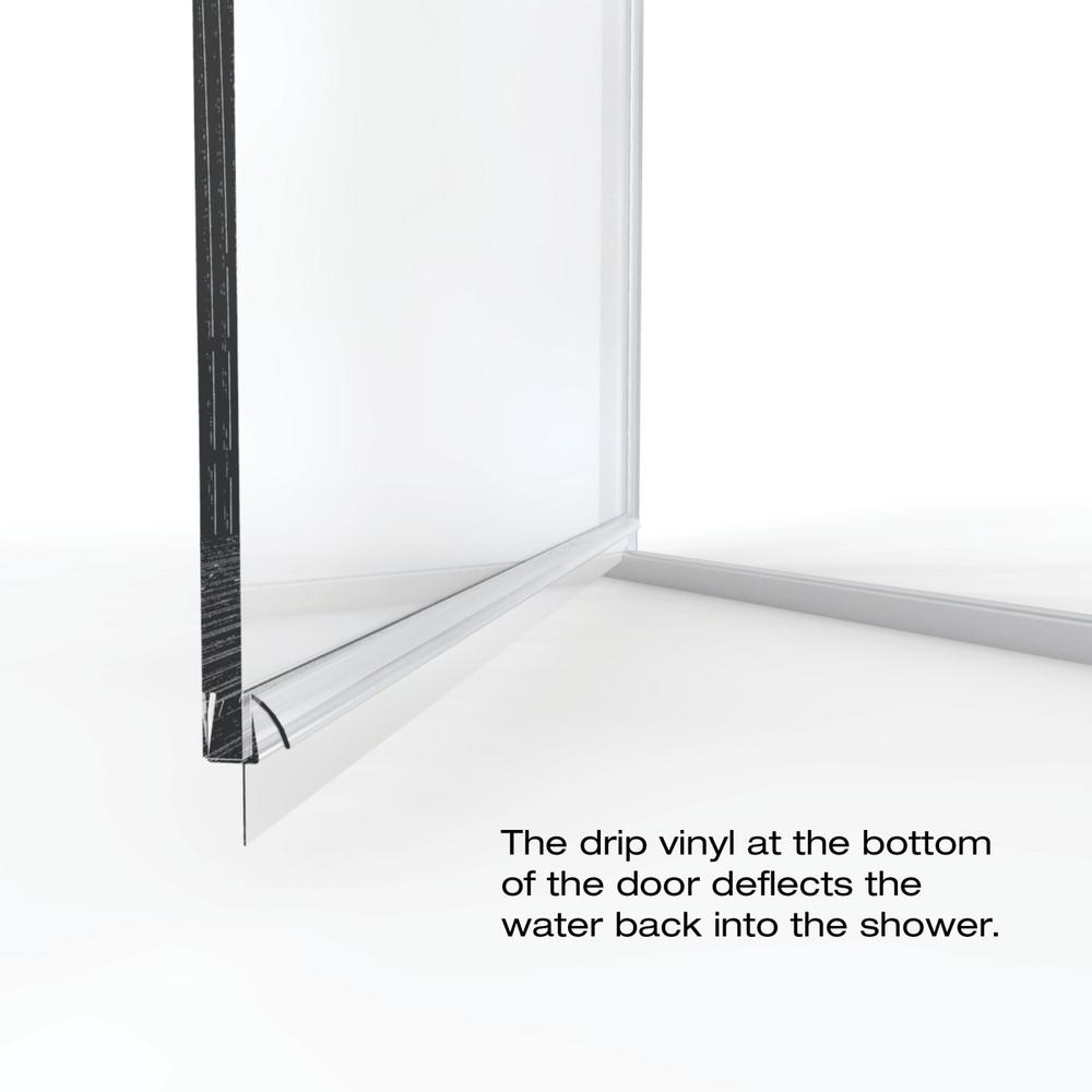 Basco Infinity 28 In X 65 9 16 In Semi Frameless Hinged Shower Door In Brushed Nickel With Clear Glass Infn00a2865clbn The Home Depot
