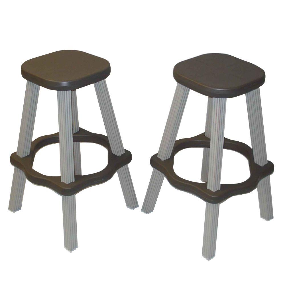 Leisure Accents 26 in. Portabello Resin Patio High Bar Stools (Set of 2