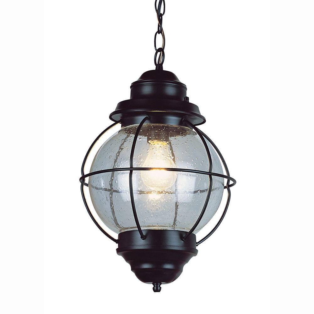 Bel Air Lighting Lighthouse 1 Light Outdoor Hanging Black Lantern