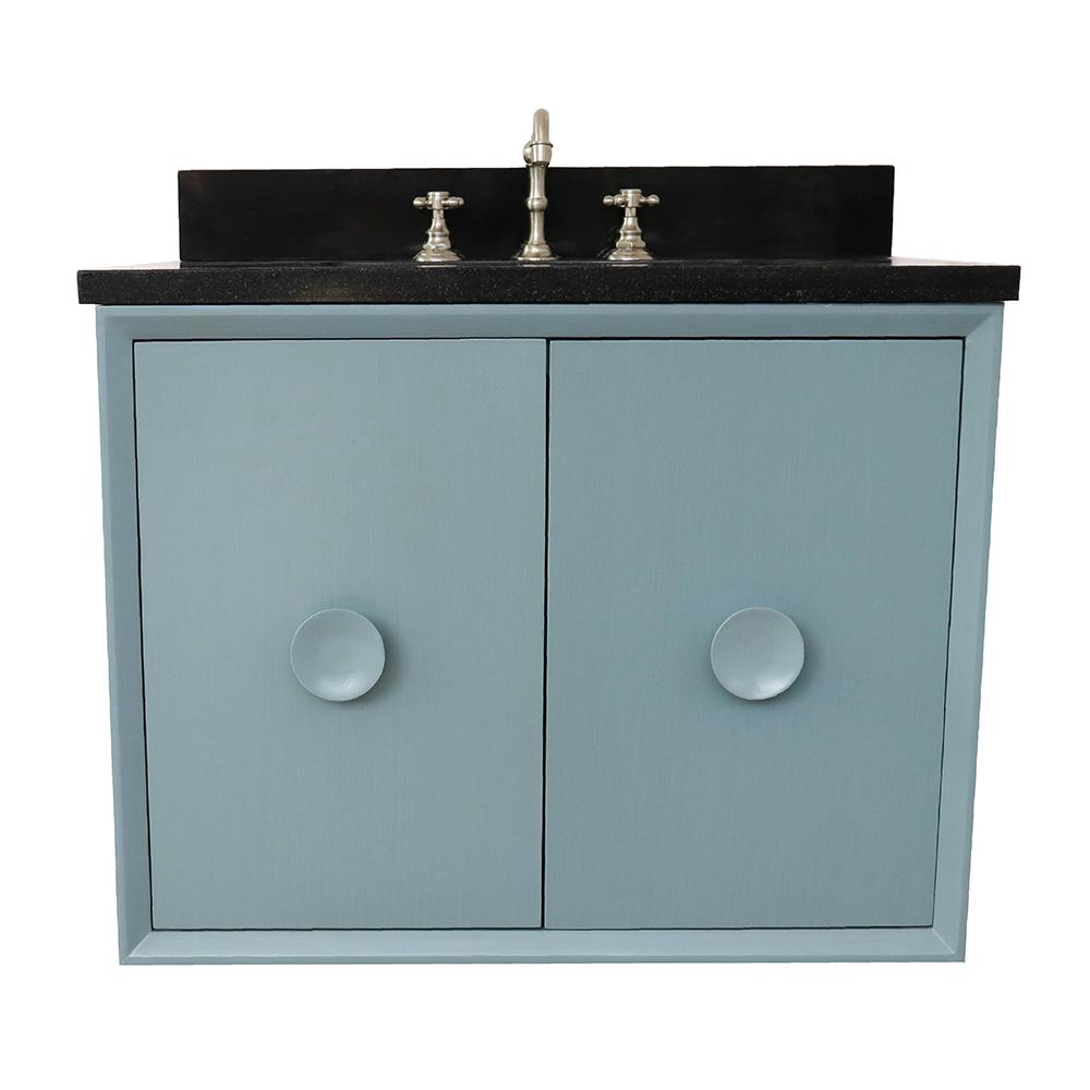 30 Inch Vanities Floating Granite Bathroom Bath Wall Mount Bath Vanity In Aqua Blue