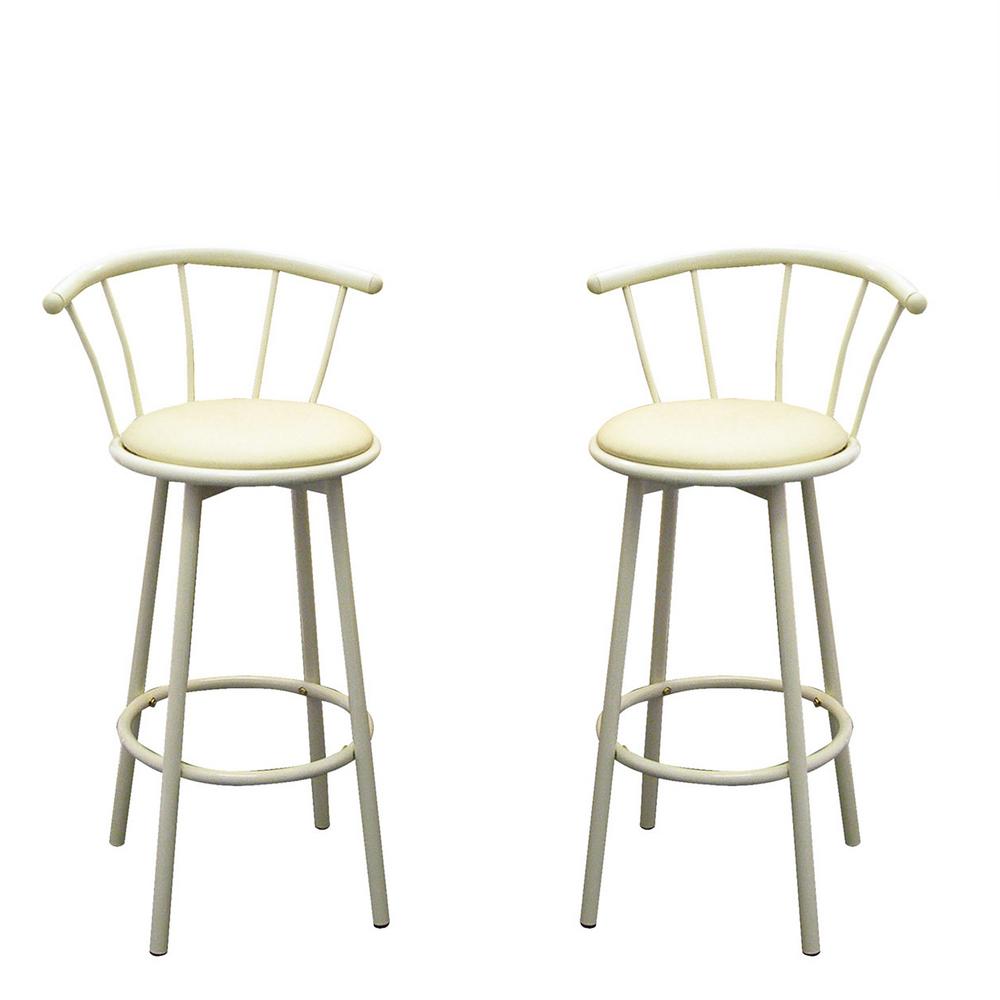 29 In Ivory Swivel Cushioned Bar Stool Set Of 2 R543 Iv The Ivory Swivel Cushioned Bar Stool Set Of 2 R543 Iv The Home Depot
