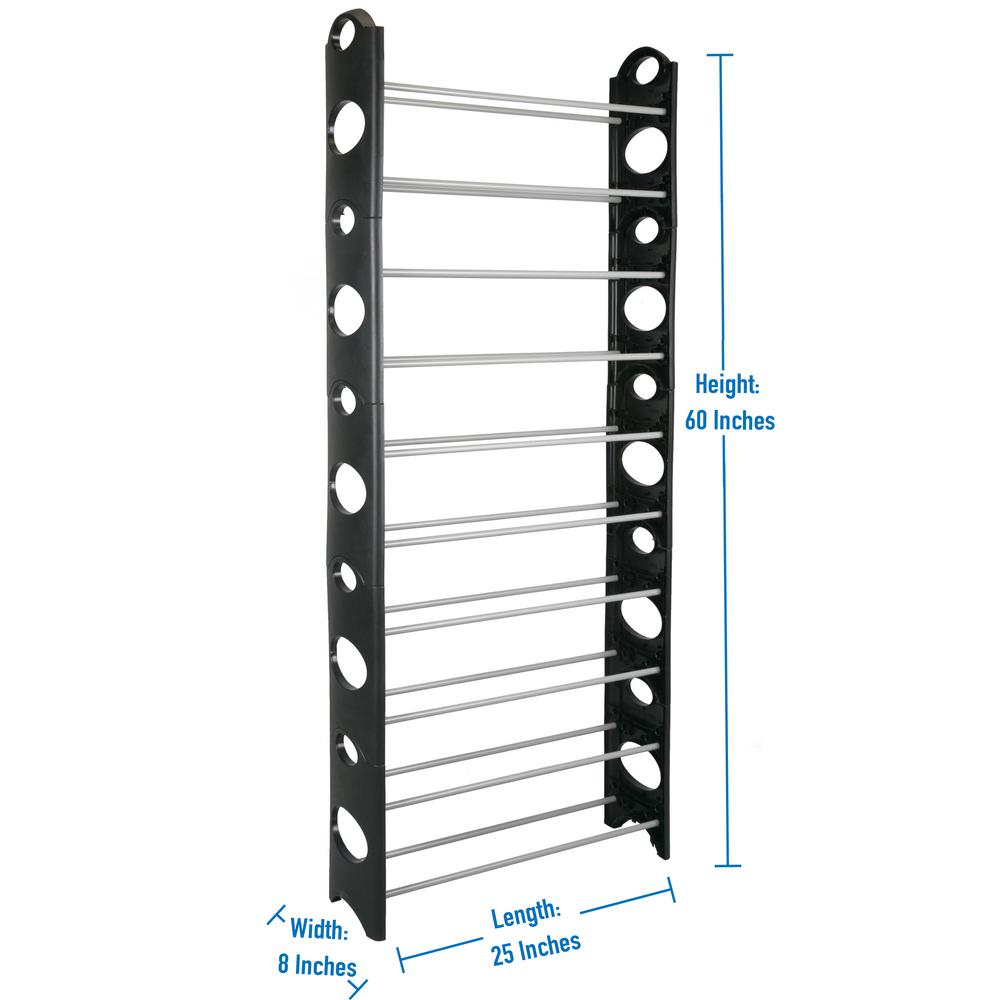 Simplify 25 6 In X 7 9 In X 61 4 In 30 Pair Fabric Stackable Shoe Rack 23201 The Home Depot