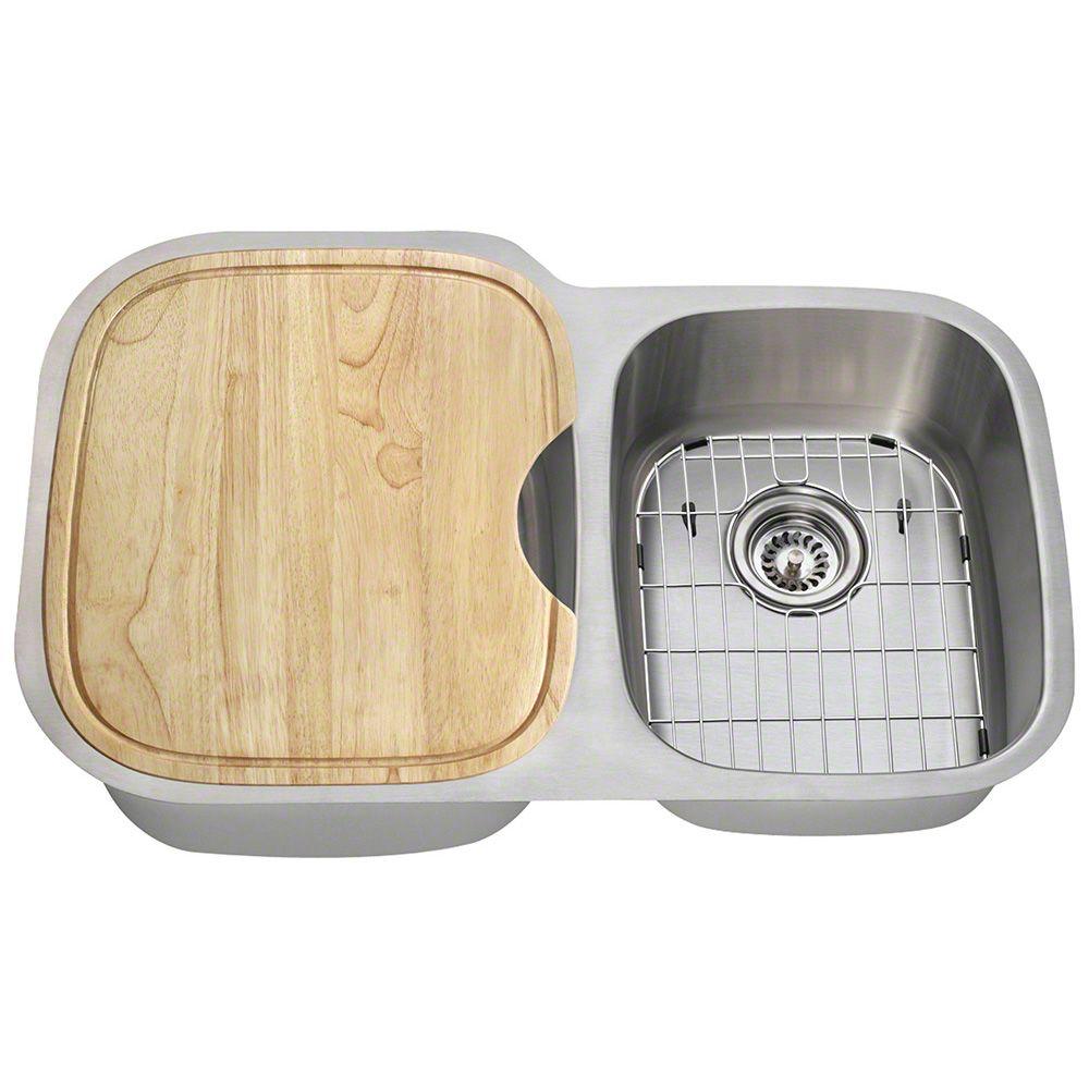 Polaris Sinks All In One Undermount Stainless Steel 32 Left All In One Undermount Stainless Steel 32 Left Double Bowl Kitchen Sink