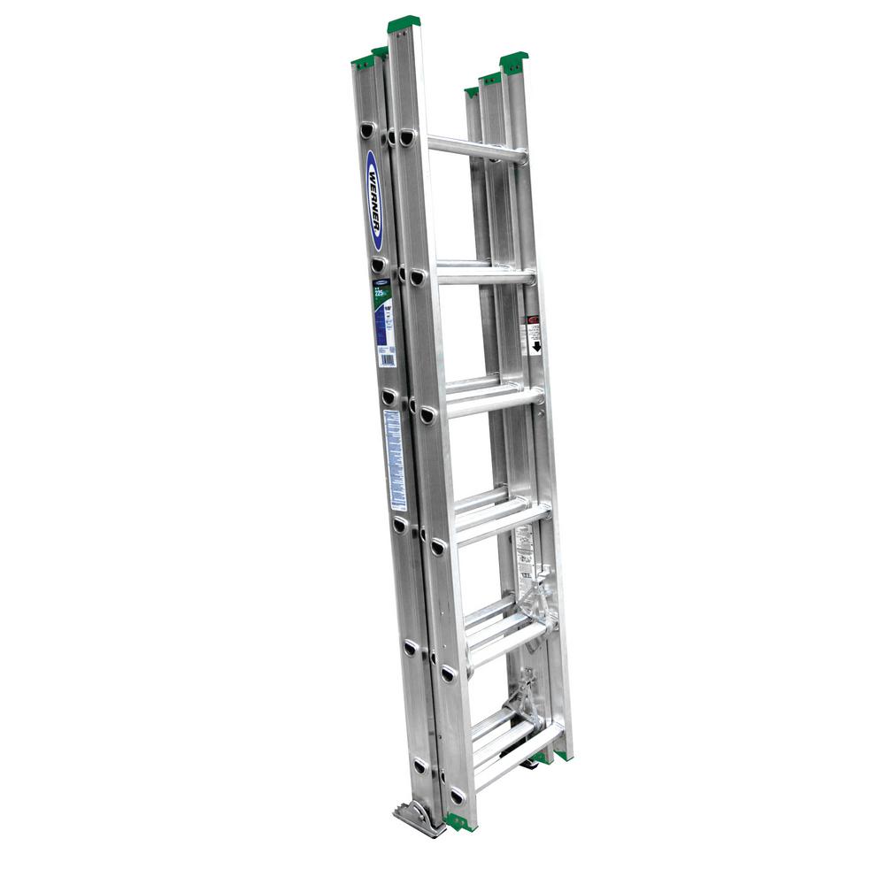 Werner 16 Ft Aluminum D Rung Extension Ladder With 200 Lb Load Capacity Type Iii Duty Rating D716 2 The Home Depot