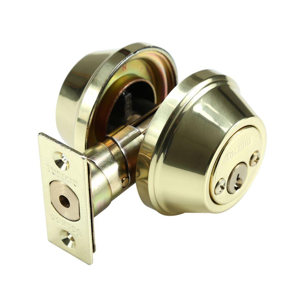 UPC 871193000142 product image for Toledo Fine Locks Double Cylinder Polish Brass Handle Set CV1801US3 | upcitemdb.com