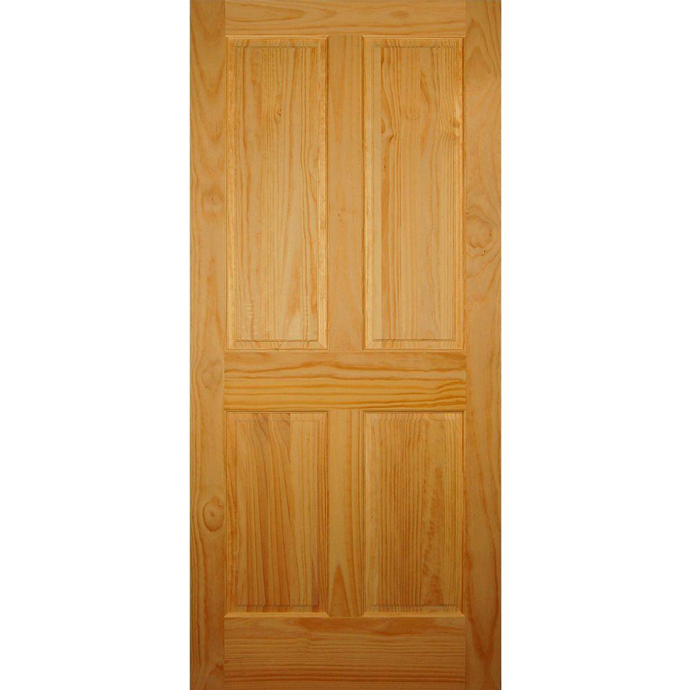 Builders Choice 36 In X 80 In 4 Panel Solid Core Pine Single Prehung Interior Door