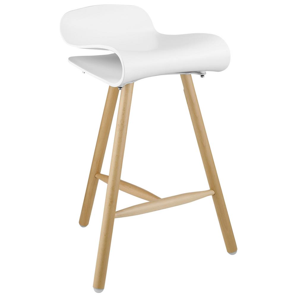 Modway Clip 27 In White Bar Stool Eei 1463 Whi The Home Depot Modway Clip 27 In White Bar Stool