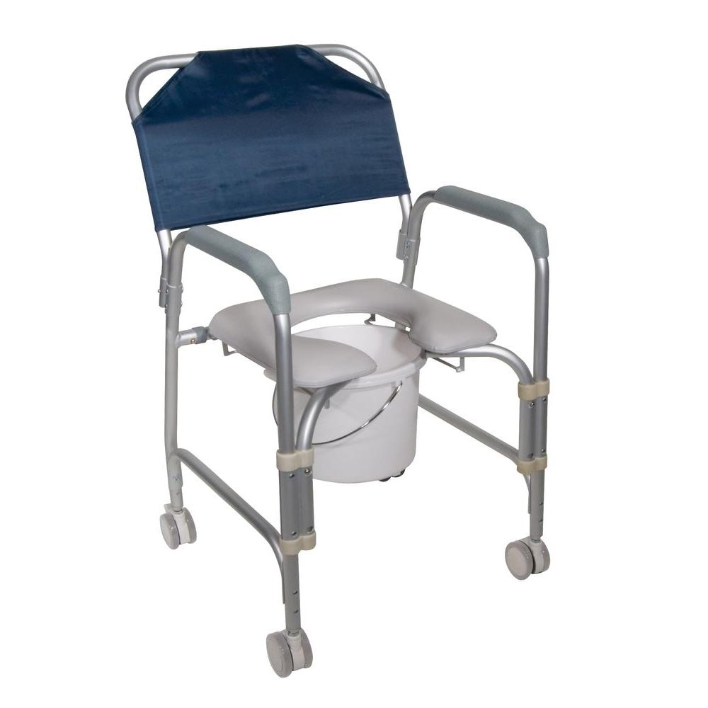 Drive Lightweight Portable Shower Chair Commode with Casters-11114kd-1