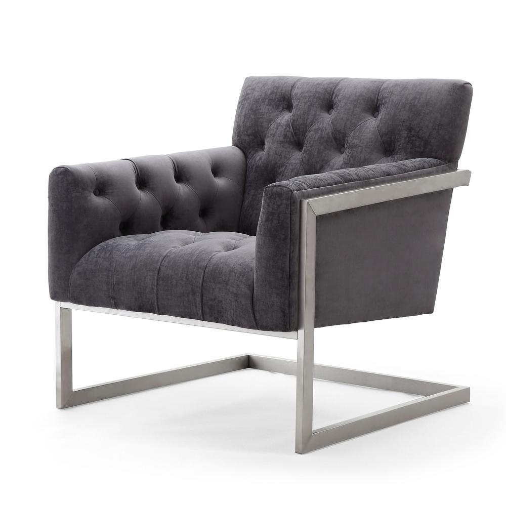 Tov Furniture Moya Grey Velvet Chair S6141 The Home Depot Tov Furniture Moya Grey Velvet Chair