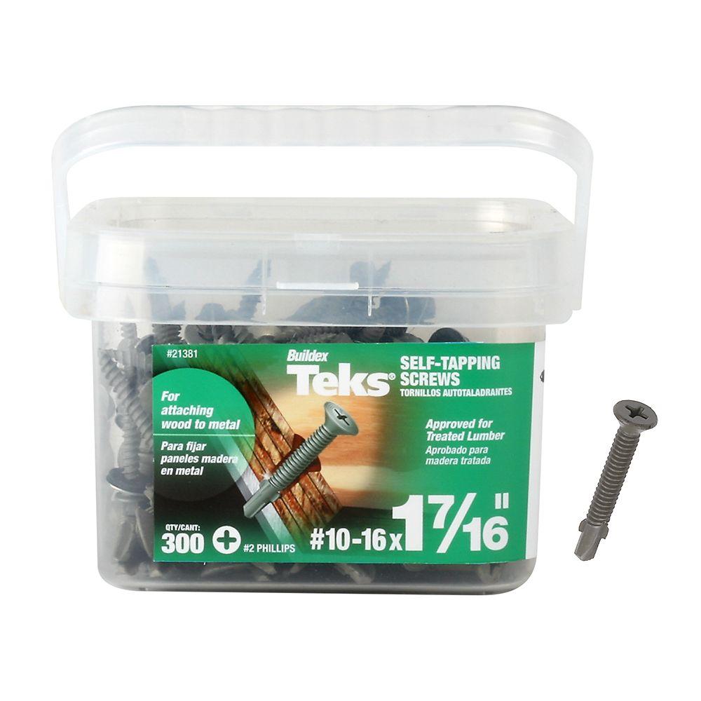 Teks 1016 x 17/16 in. Phillips FlatHead Screw With Wings (300Pack