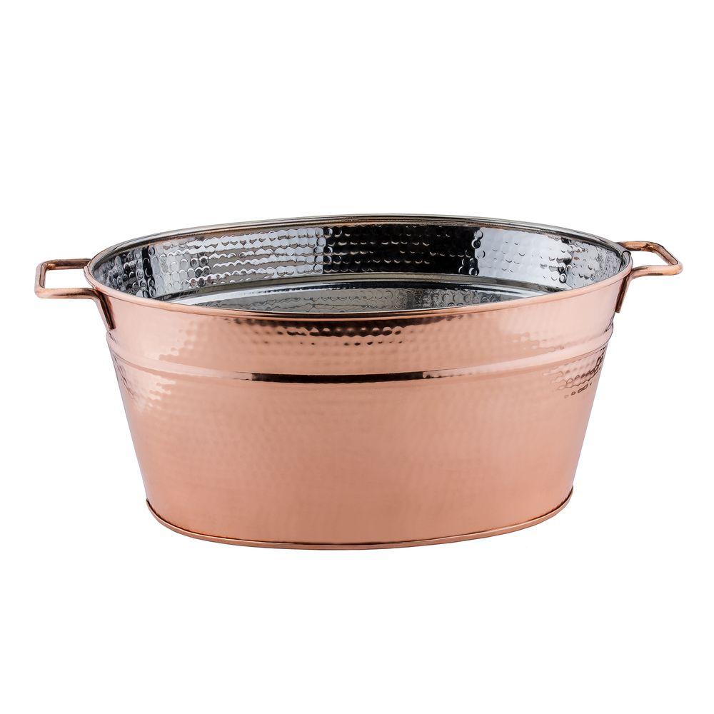 Old Dutch 5.75 gal. Hammered Decor Copper Oval Beverage Tub-1123 ...