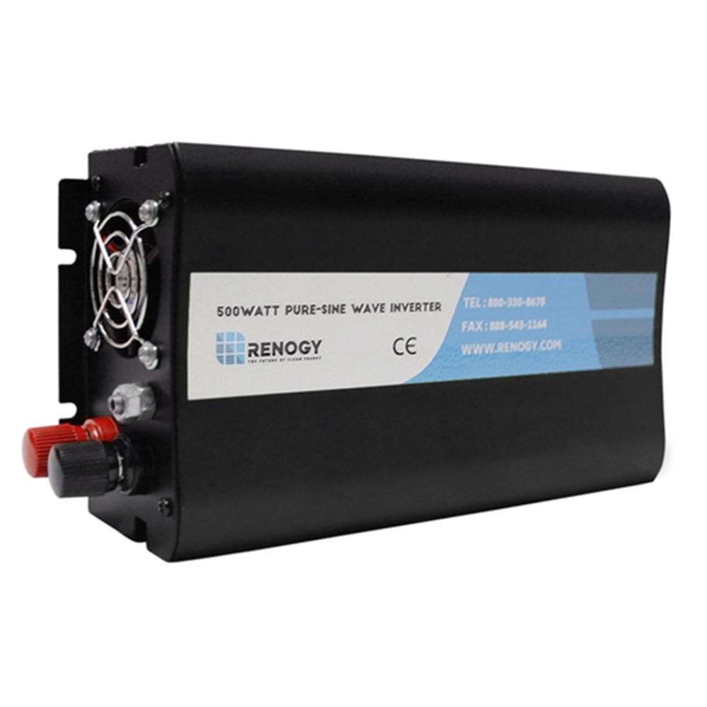 Renogy 500Watt 12Volt OffGrid PureSine Wave Battery Inverter with CablesINVT50012V The