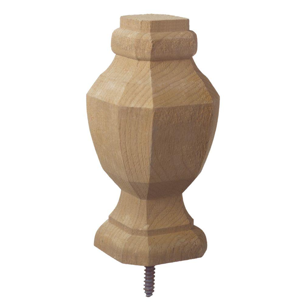 Wooden Finial Cap Button