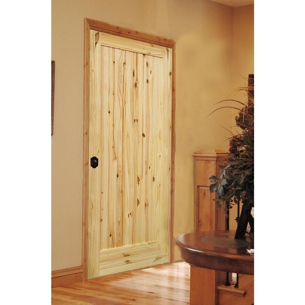 Krosswood Doors 28 In X 80 In 1 Panel Knotty Pine Right Hand
