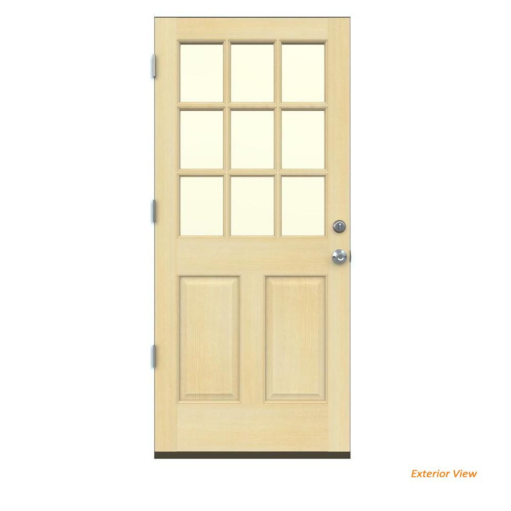 Masonite 36 In. X 80 In. 9 Lite Unfinished Fir Front Door Slab-76392 ...