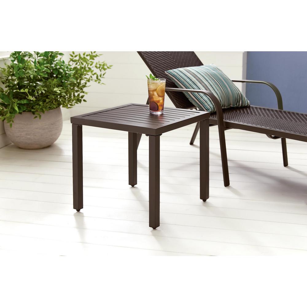 Hampton Bay Mix and Match Steel Slat Top Outdoor Patio Side Table-FTS70661 - The Home Depot