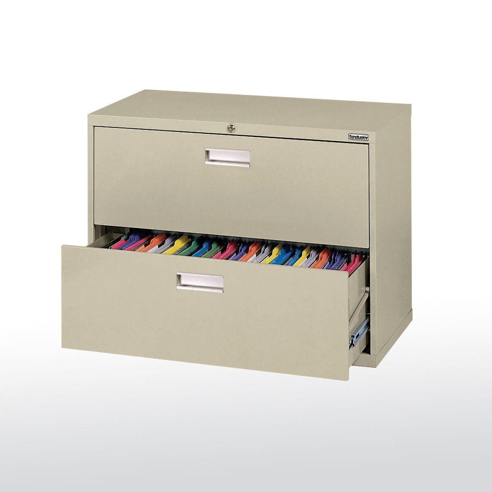 600 Series 36 In W 2 Drawer Lateral File Cabinet In Putty Lf6a362