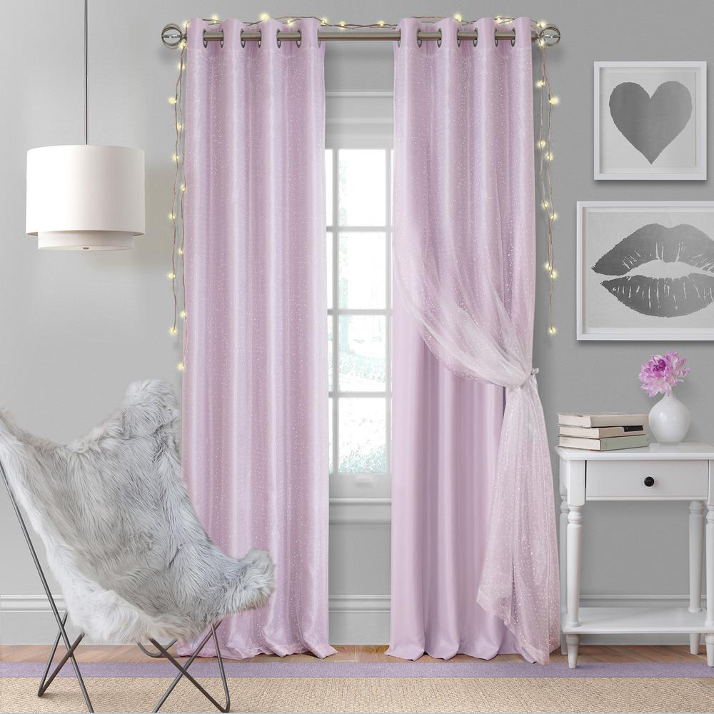 Elrene Home Fashions Aurora Kids Room Darkening Layered Sheer