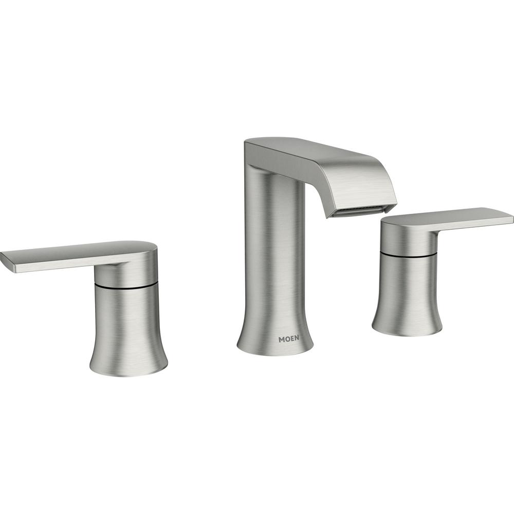 MOEN Genta Single Hole SingleHandle Bathroom Faucet in Spot Resist
