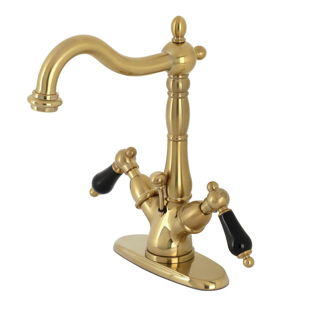 Kingston Brass Ss 4 In Centerset 2 Handle Bathroom Faucet Brushed Hks1437pkl The Home Depot - Brushed Brass Centerset Bathroom Faucet Kingston Brass Ss 4 In Centerset 2 Handle Bathroom Faucet Brushed Hks1437pkl The Home Depot - Brushed Brass Centerset Bathroom Faucet