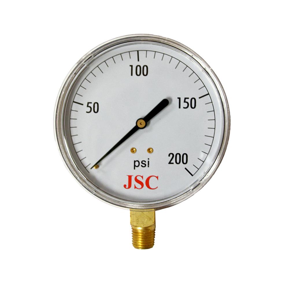 Jones Stephens 200 PSI Pressure Gauge with 31/2 in. Face and 1/4 in