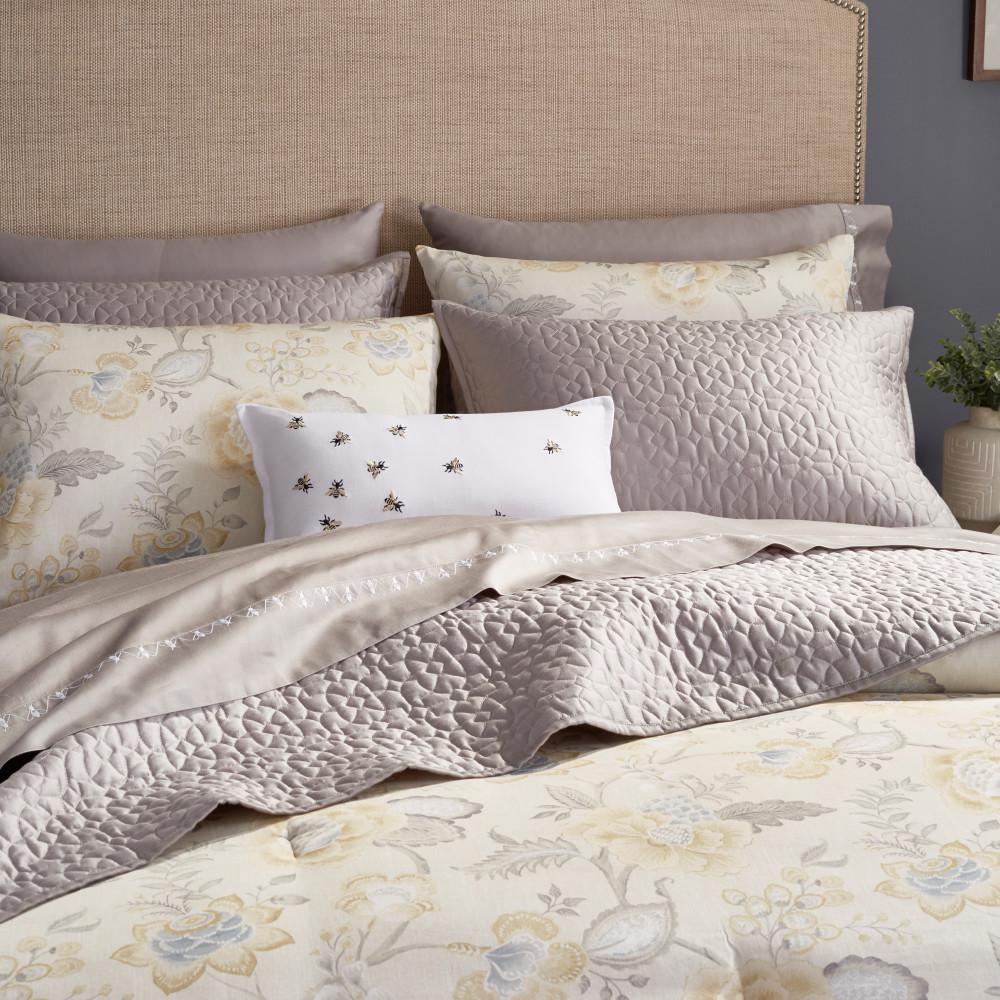 Christy Living 4 Piece Grey Solid Bee Cotton Full Sheet Set 12a905777227482880 The Home Depot