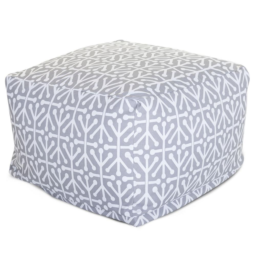 Majestic Home Goods Gray Aruba Indoor Outdoor Ottoman Cushion