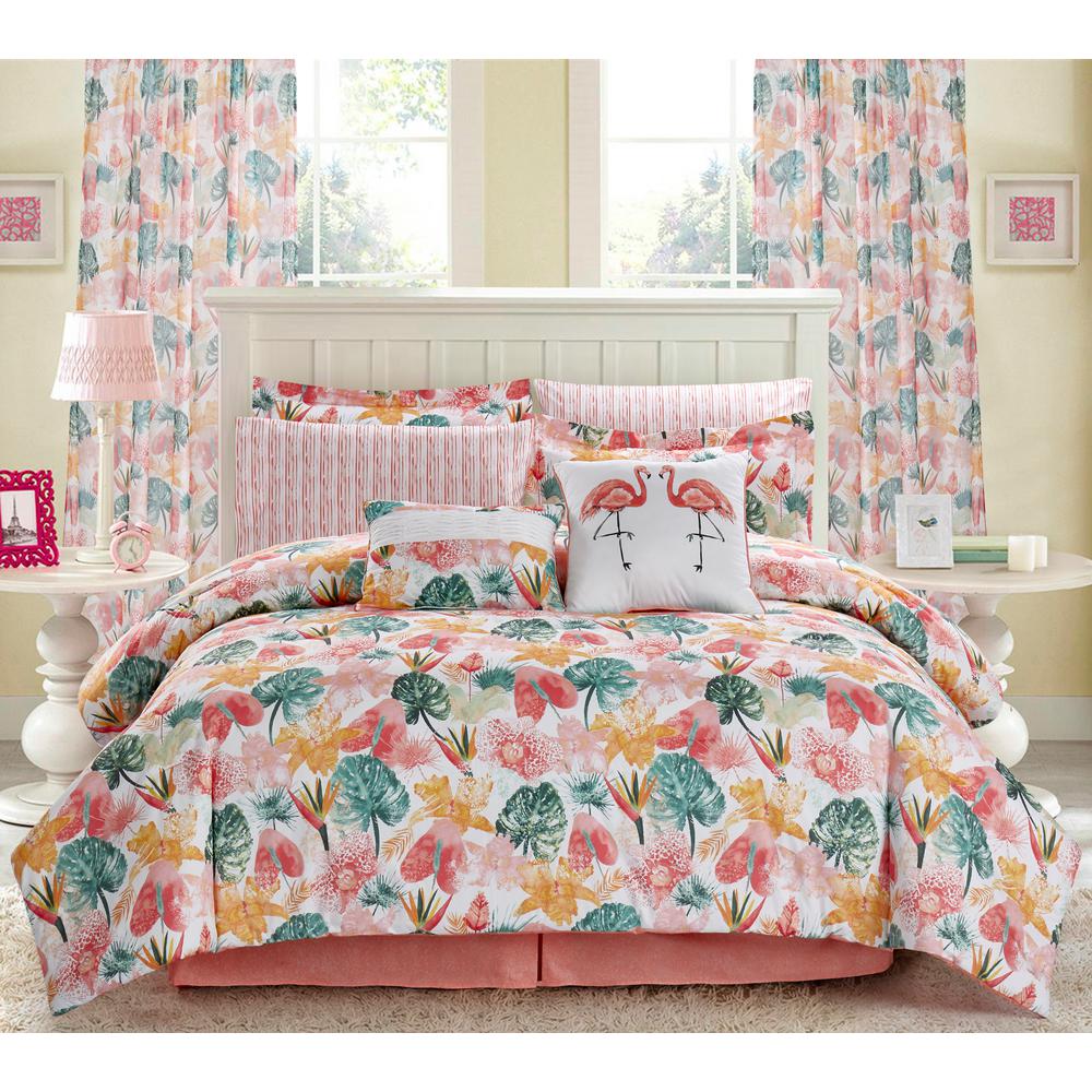 Everyday Blush and Lavender Reversible Full Queen Comforter Set 
