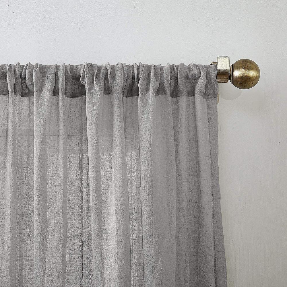 Lichtenberg Sheer Gray No 918 Millennial Laguna Sheer Rod Pocket