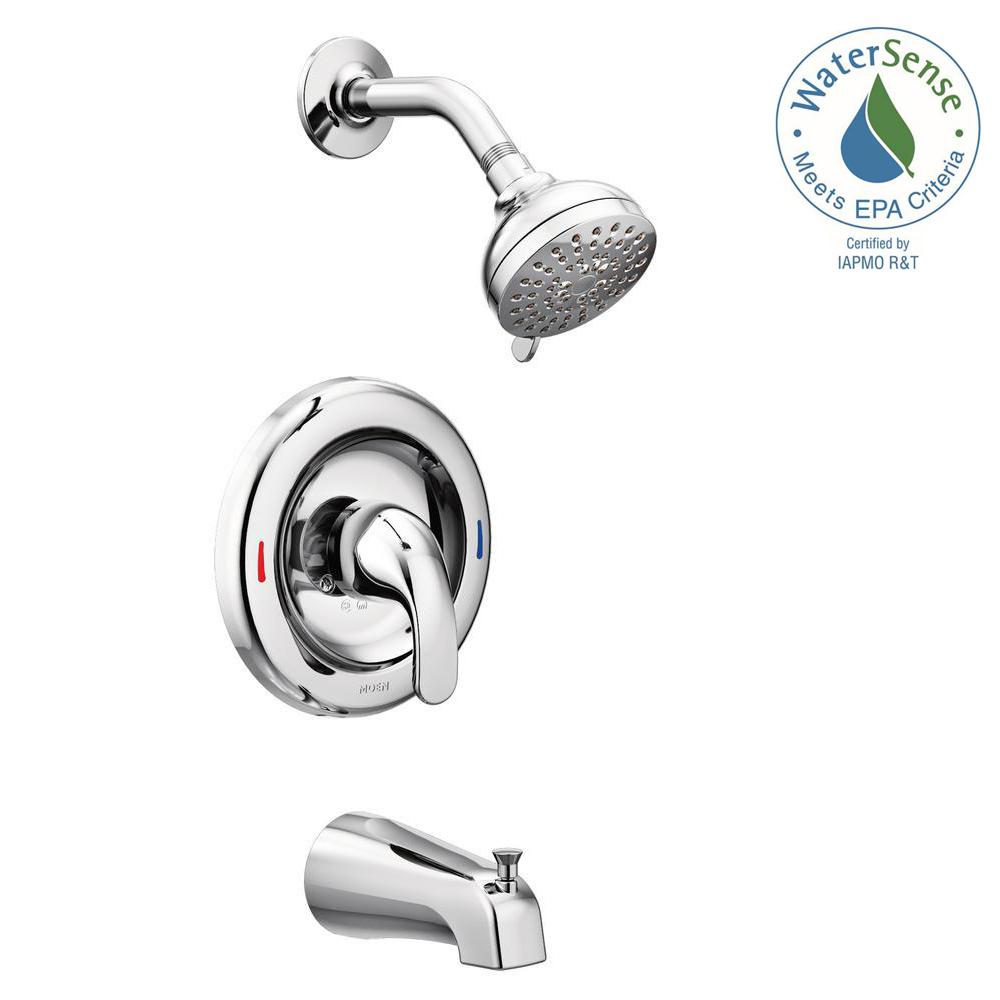 MOEN Adler SingleHandle 4Spray Tub and Shower Faucet with Valve in Chrome (Valve Included