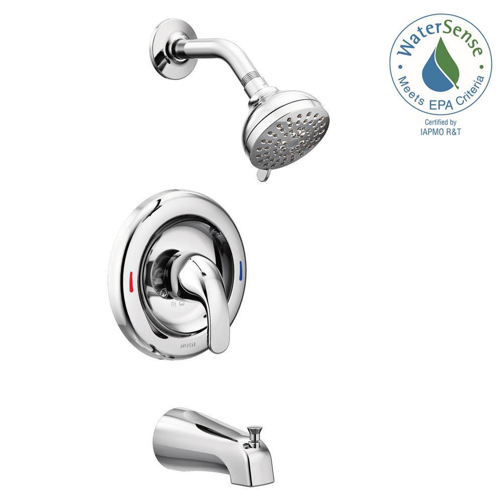 Adler Single-Handle 4-Spray Tub and Shower Faucet with Valve in Chrome (Valve Included)