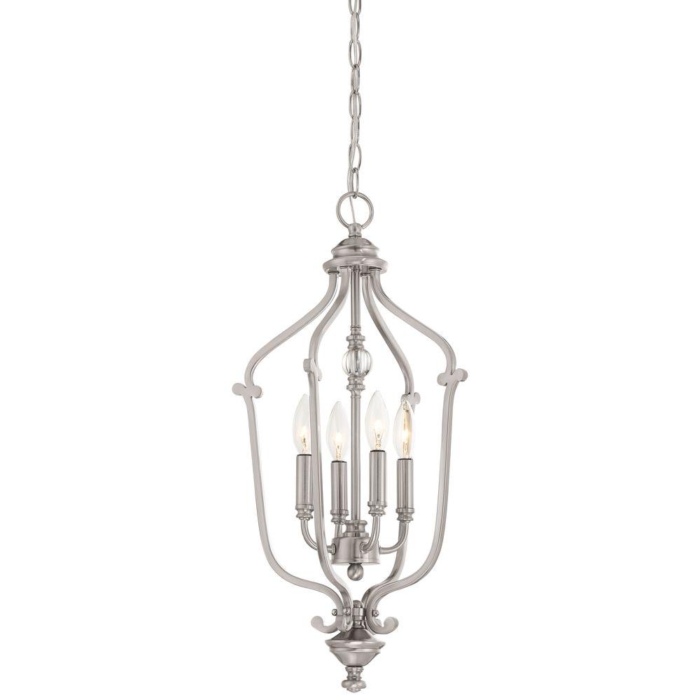 Minka Lavery Savannah Row 4 Light Brushed Nickel Pendant 3331 84 Savannah Row 4 Light Brushed Nickel Pendant