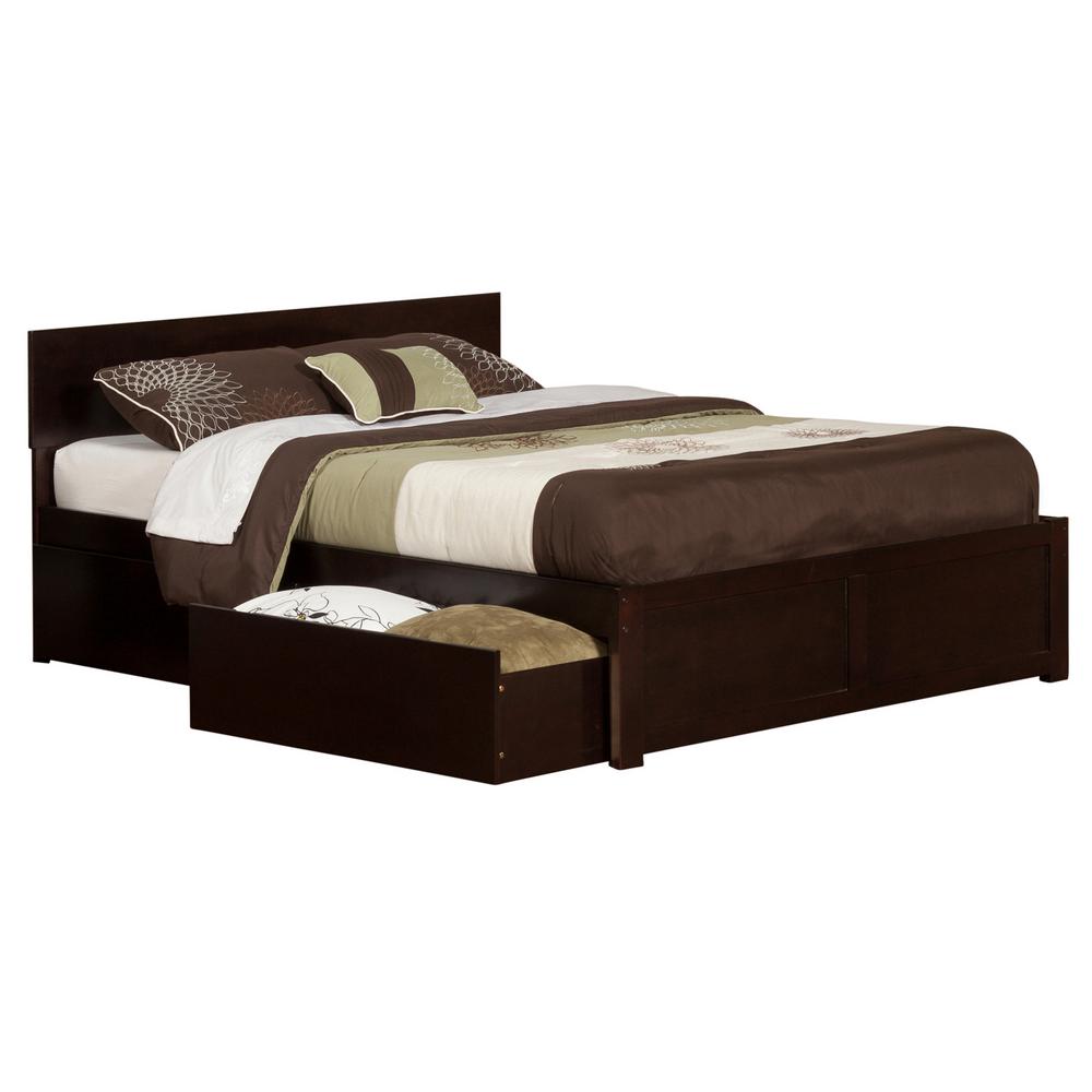 Espresso Queen Size Wood Platform Bed, Espresso Queen Bed Frame