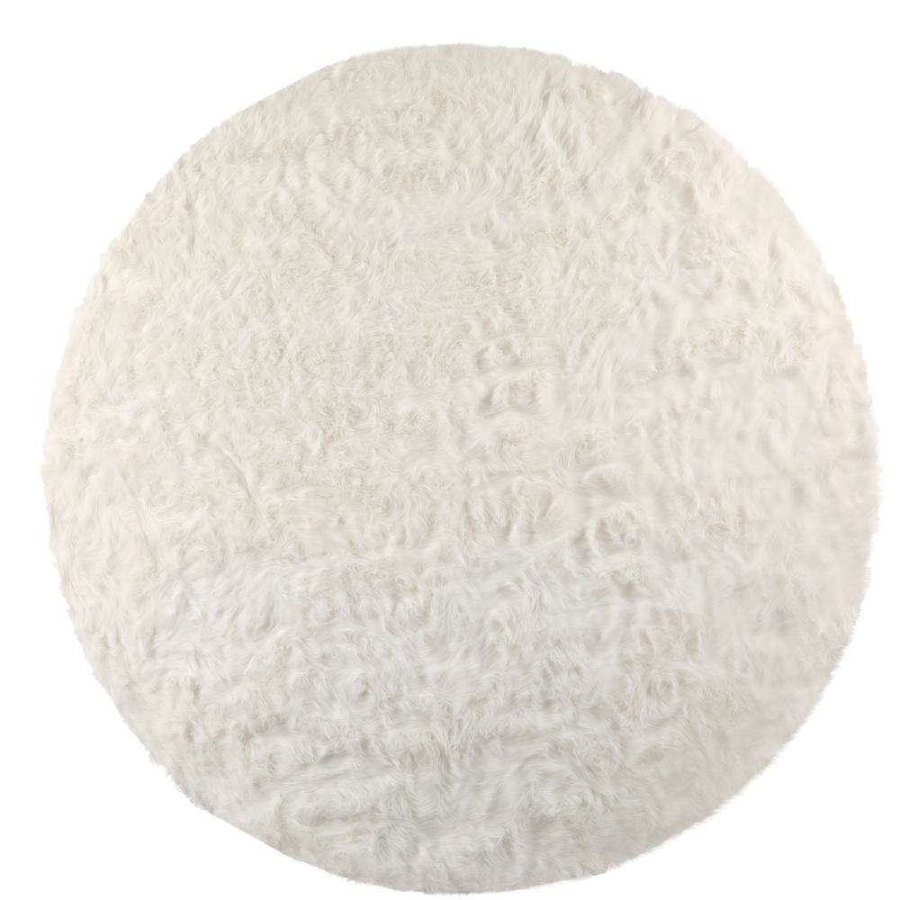 Home Decorators Collection Faux Sheepskin White 8 ft. x 8 ft. Round