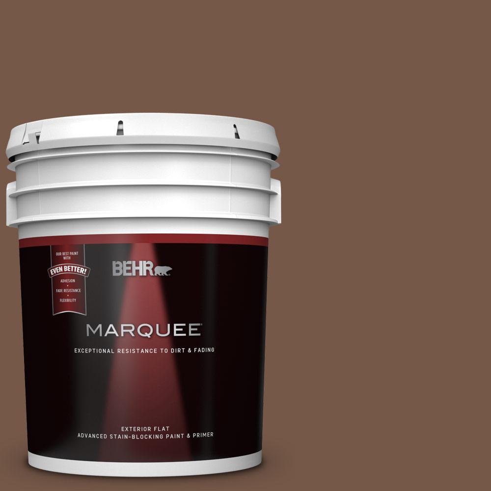 Behr Marquee 5 Gal N250 7 Mission Brown Flat Exterior Paint And N250 7 Mission Brown Flat Exterior Paint And Primer In One