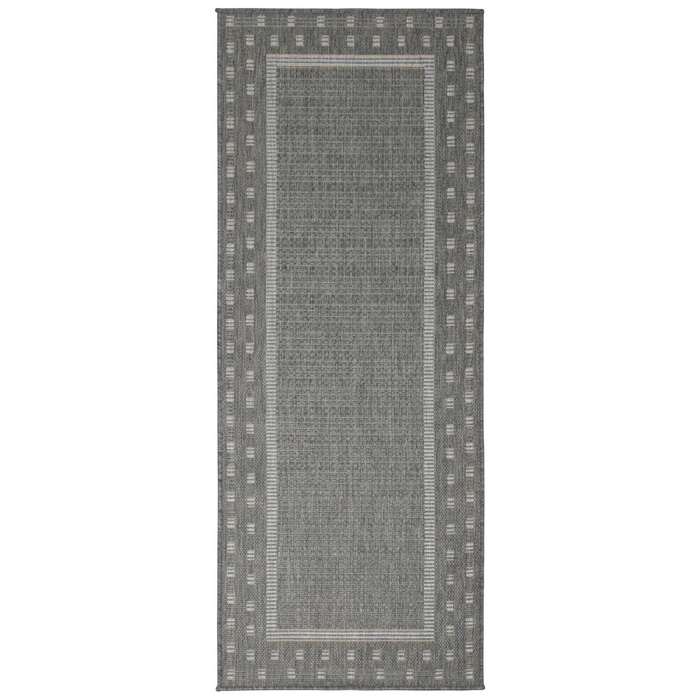 Ottomanson Jardin Collection Gray Contemporary Bordered Design Indoor