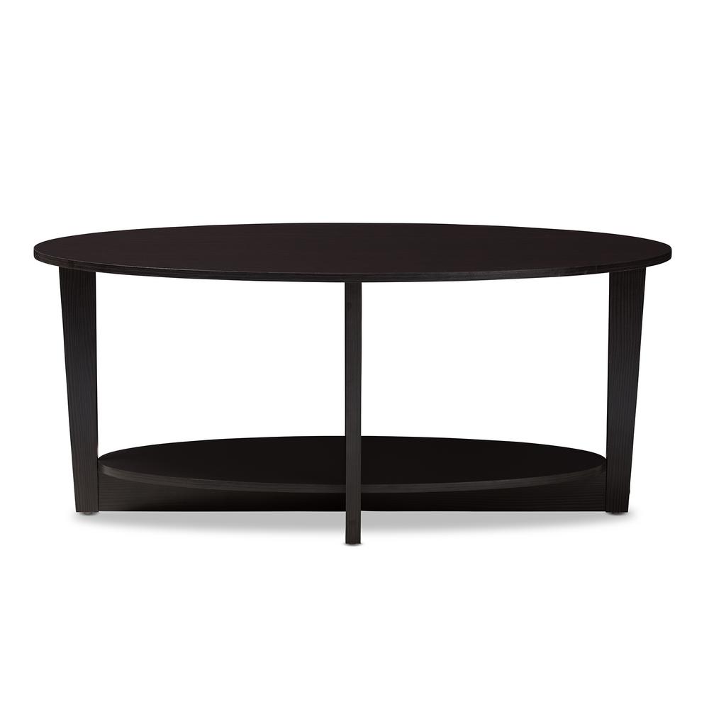 Oval Coffee Tables Accent The Home Depot Jacintha Wenge Dark Brown Coffee Table Baxton Studio