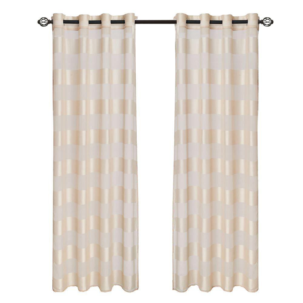 Lavish Home Cream Sofia Grommet Curtain Panel 84 In Length 63